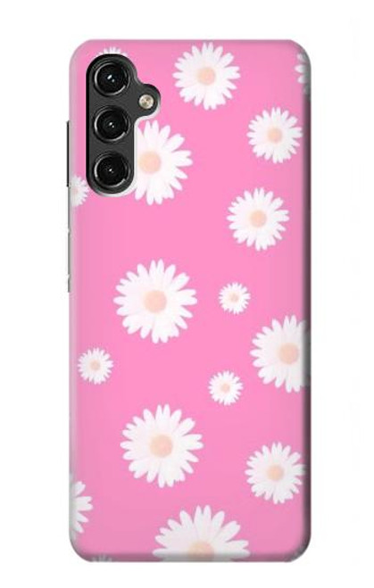 W3500 Pink Floral Pattern Funda Carcasa Case y Caso Del Tirón Funda para Samsung Galaxy A14 5G