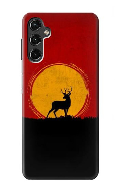 W3513 Deer Sunset Funda Carcasa Case y Caso Del Tirón Funda para Samsung Galaxy A14 5G