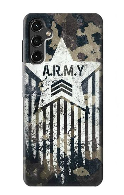 W3666 Army Camo Camouflage Funda Carcasa Case y Caso Del Tirón Funda para Samsung Galaxy A14 5G