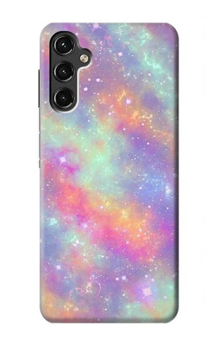 W3706 Pastel Rainbow Galaxy Pink Sky Funda Carcasa Case y Caso Del Tirón Funda para Samsung Galaxy A14 5G