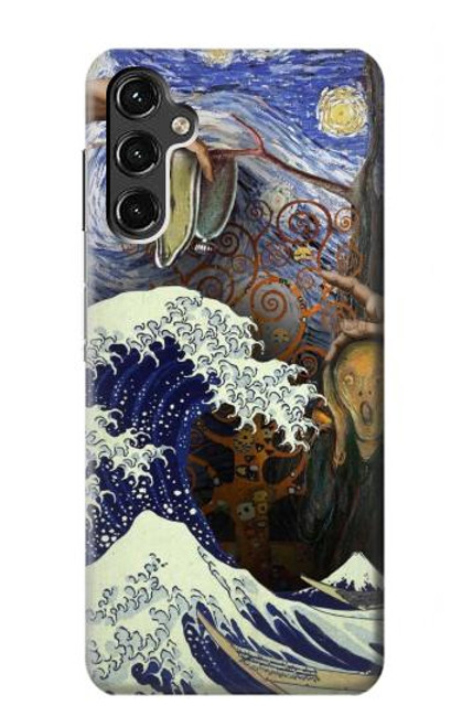 W3851 World of Art Van Gogh Hokusai Da Vinci Funda Carcasa Case y Caso Del Tirón Funda para Samsung Galaxy A14 5G