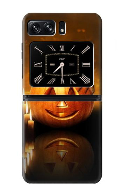 W1083 Pumpkin Spider Candles Halloween Funda Carcasa Case y Caso Del Tirón Funda para Motorola Moto Razr 2022