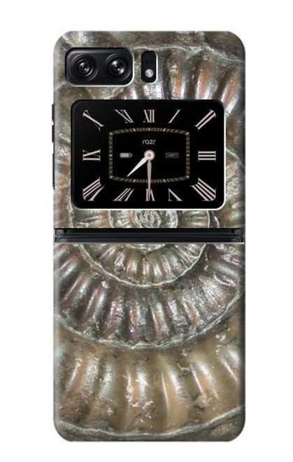 W1788 Ammonite Fossil Funda Carcasa Case y Caso Del Tirón Funda para Motorola Moto Razr 2022