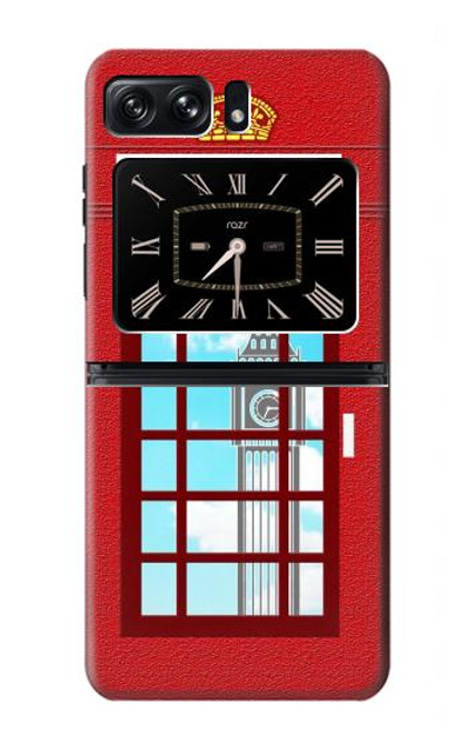 W2059 England British Telephone Box Minimalist Funda Carcasa Case y Caso Del Tirón Funda para Motorola Moto Razr 2022