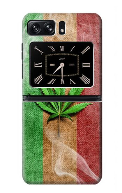 W2109 Smoke Reggae Rasta Flag Funda Carcasa Case y Caso Del Tirón Funda para Motorola Moto Razr 2022