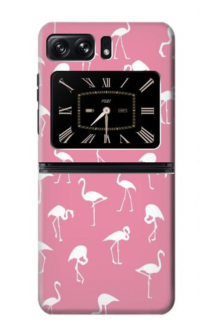 W2858 Pink Flamingo Pattern Funda Carcasa Case y Caso Del Tirón Funda para Motorola Moto Razr 2022