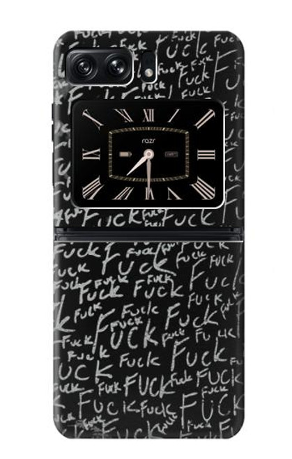 W3478 Funny Words Blackboard Funda Carcasa Case y Caso Del Tirón Funda para Motorola Moto Razr 2022