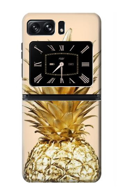 W3490 Gold Pineapple Funda Carcasa Case y Caso Del Tirón Funda para Motorola Moto Razr 2022