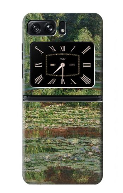 W3674 Claude Monet Footbridge and Water Lily Pool Funda Carcasa Case y Caso Del Tirón Funda para Motorola Moto Razr 2022