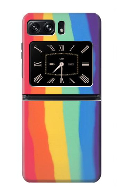 W3799 Cute Vertical Watercolor Rainbow Funda Carcasa Case y Caso Del Tirón Funda para Motorola Moto Razr 2022