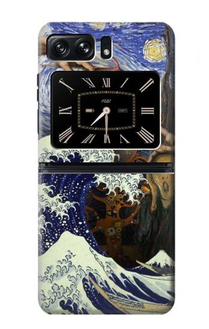 W3851 World of Art Van Gogh Hokusai Da Vinci Funda Carcasa Case y Caso Del Tirón Funda para Motorola Moto Razr 2022