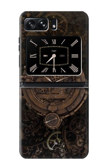 W3902 Steampunk Clock Gear Funda Carcasa Case y Caso Del Tirón Funda para Motorola Moto Razr 2022