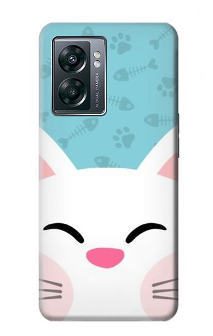 W3542 Cute Cat Cartoon Funda Carcasa Case y Caso Del Tirón Funda para OnePlus Nord N300