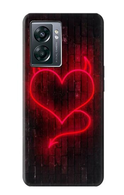 W3682 Devil Heart Funda Carcasa Case y Caso Del Tirón Funda para OnePlus Nord N300
