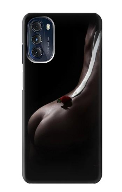 W0546 Sexy Cream Strawberry Funda Carcasa Case y Caso Del Tirón Funda para Motorola Moto G 5G (2023)