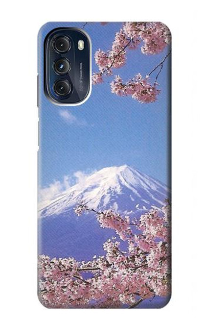 W1060 Mount Fuji Sakura Cherry Blossom Funda Carcasa Case y Caso Del Tirón Funda para Motorola Moto G 5G (2023)