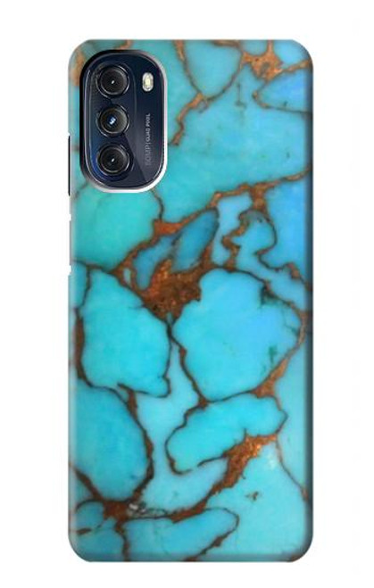 W2685 Aqua Turquoise Gemstone Graphic Printed Funda Carcasa Case y Caso Del Tirón Funda para Motorola Moto G 5G (2023)