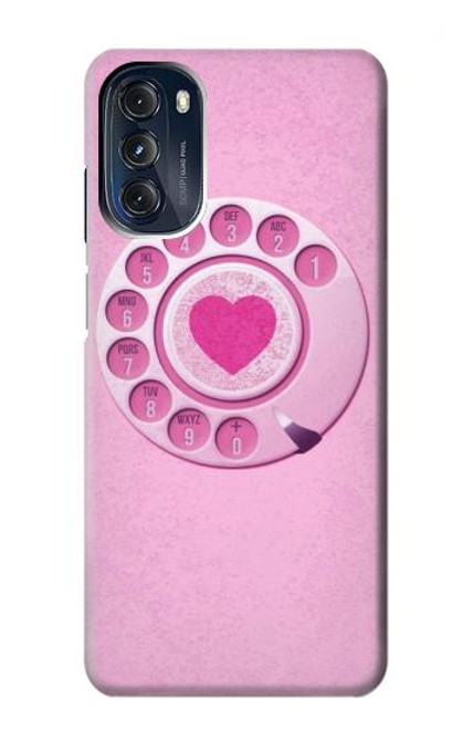 W2847 Pink Retro Rotary Phone Funda Carcasa Case y Caso Del Tirón Funda para Motorola Moto G 5G (2023)