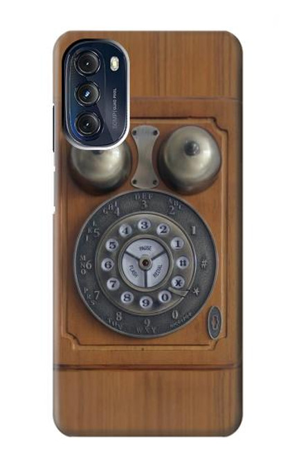 W3146 Antique Wall Retro Dial Phone Funda Carcasa Case y Caso Del Tirón Funda para Motorola Moto G 5G (2023)