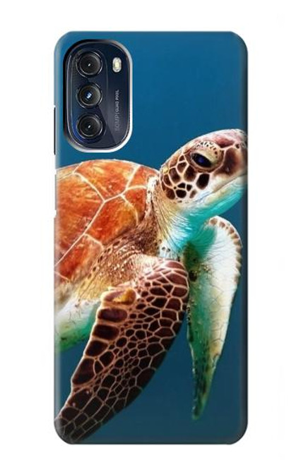 W3497 Green Sea Turtle Funda Carcasa Case y Caso Del Tirón Funda para Motorola Moto G 5G (2023)