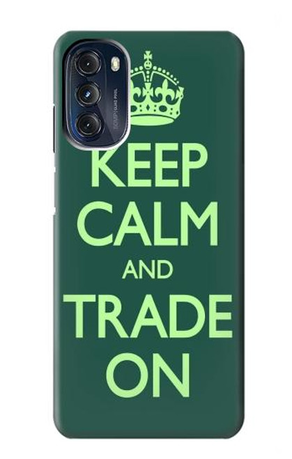 W3862 Keep Calm and Trade On Funda Carcasa Case y Caso Del Tirón Funda para Motorola Moto G 5G (2023)
