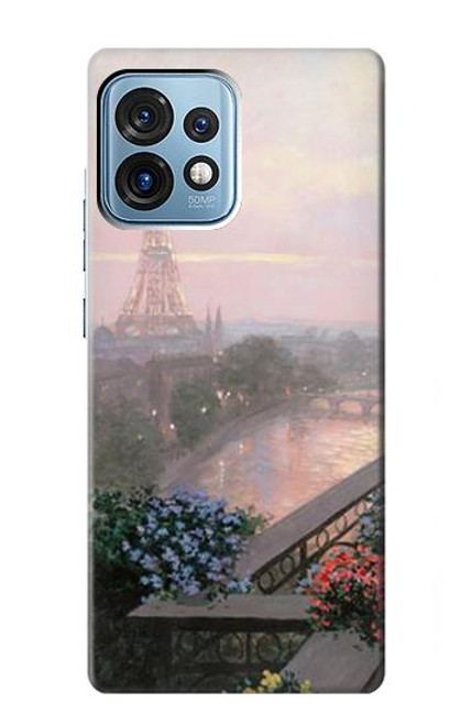 W1443 Terrace in Paris Eifel Funda Carcasa Case y Caso Del Tirón Funda para Motorola Edge+ (2023), X40, X40 Pro, Edge 40 Pro