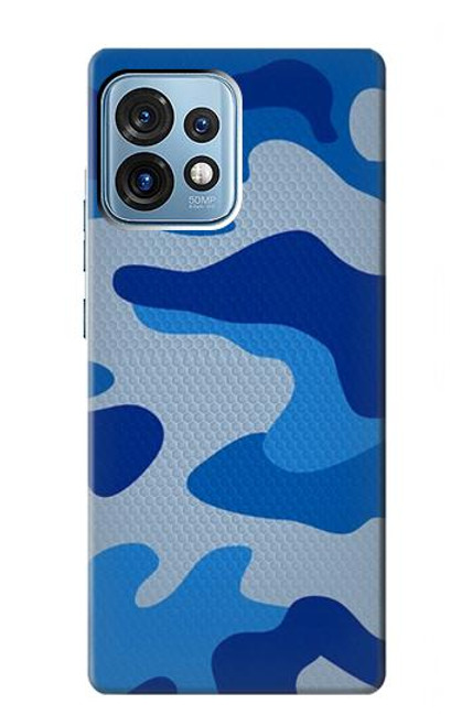 W2958 Army Blue Camo Camouflage Funda Carcasa Case y Caso Del Tirón Funda para Motorola Edge+ (2023), X40, X40 Pro, Edge 40 Pro