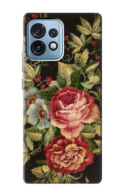 W3013 Vintage Antique Roses Funda Carcasa Case y Caso Del Tirón Funda para Motorola Edge+ (2023), X40, X40 Pro, Edge 40 Pro