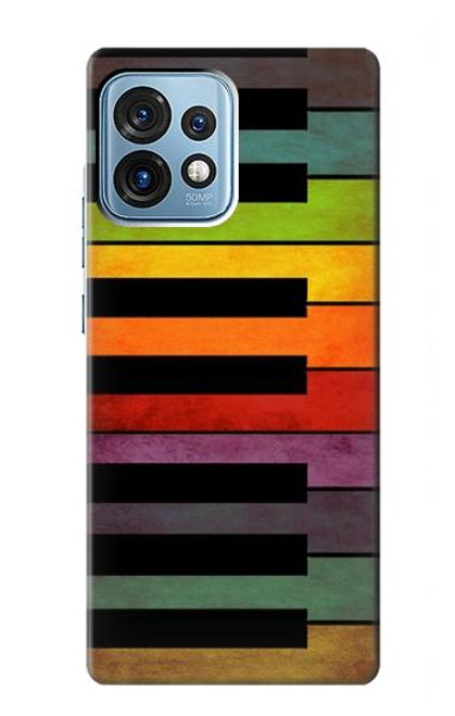 W3451 Colorful Piano Funda Carcasa Case y Caso Del Tirón Funda para Motorola Edge+ (2023), X40, X40 Pro, Edge 40 Pro