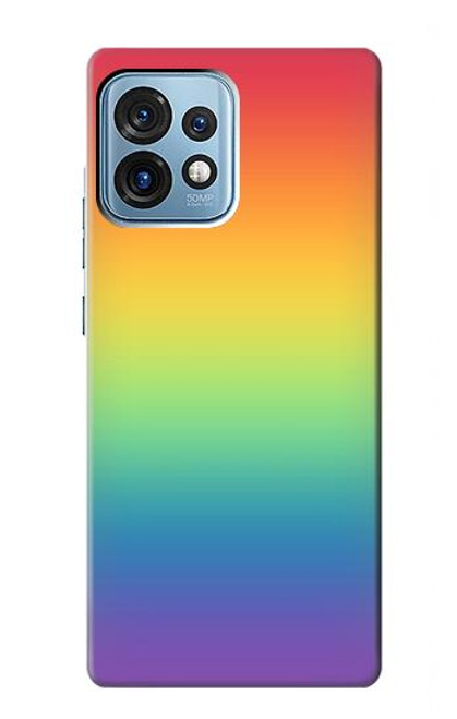 W3698 LGBT Gradient Pride Flag Funda Carcasa Case y Caso Del Tirón Funda para Motorola Edge+ (2023), X40, X40 Pro, Edge 40 Pro