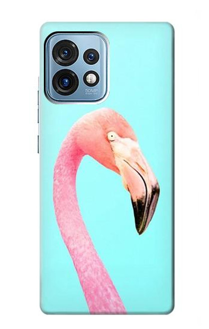 W3708 Pink Flamingo Funda Carcasa Case y Caso Del Tirón Funda para Motorola Edge+ (2023), X40, X40 Pro, Edge 40 Pro