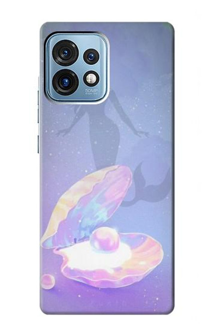 W3823 Beauty Pearl Mermaid Funda Carcasa Case y Caso Del Tirón Funda para Motorola Edge+ (2023), X40, X40 Pro, Edge 40 Pro