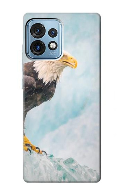 W3843 Bald Eagle On Ice Funda Carcasa Case y Caso Del Tirón Funda para Motorola Edge+ (2023), X40, X40 Pro, Edge 40 Pro