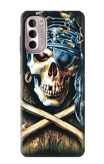 W0151 Pirate Skull Punk Rock Funda Carcasa Case y Caso Del Tirón Funda para Motorola Moto G Stylus 4G (2022)