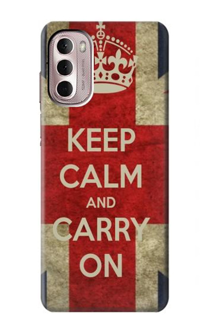 W0674 Keep Calm and Carry On Funda Carcasa Case y Caso Del Tirón Funda para Motorola Moto G Stylus 4G (2022)