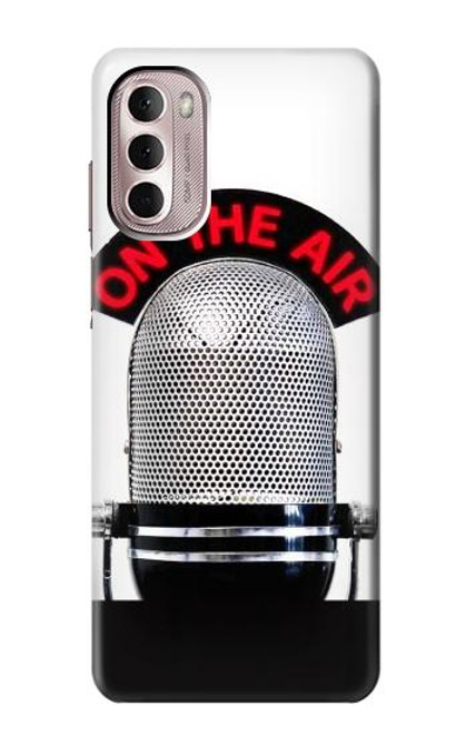 W2381 Vintage Radio Microphone On The Air Funda Carcasa Case y Caso Del Tirón Funda para Motorola Moto G Stylus 4G (2022)