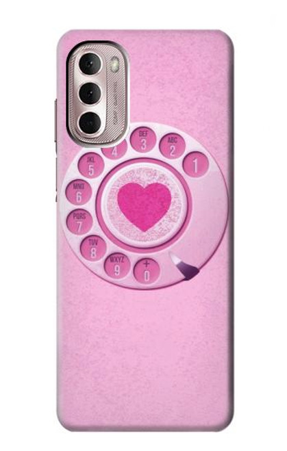 W2847 Pink Retro Rotary Phone Funda Carcasa Case y Caso Del Tirón Funda para Motorola Moto G Stylus 4G (2022)
