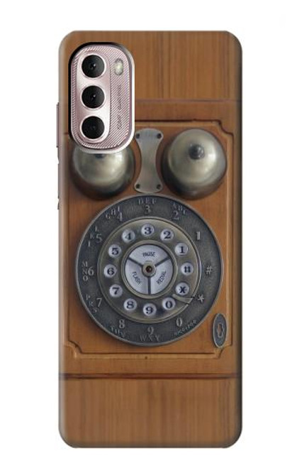 W3146 Antique Wall Retro Dial Phone Funda Carcasa Case y Caso Del Tirón Funda para Motorola Moto G Stylus 4G (2022)