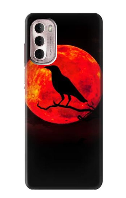 W3328 Crow Red Moon Funda Carcasa Case y Caso Del Tirón Funda para Motorola Moto G Stylus 4G (2022)