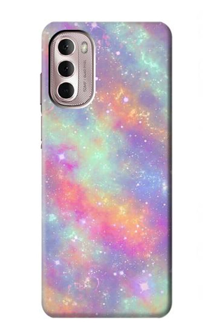W3706 Pastel Rainbow Galaxy Pink Sky Funda Carcasa Case y Caso Del Tirón Funda para Motorola Moto G Stylus 4G (2022)