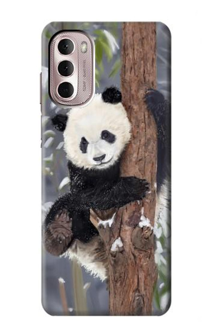 W3793 Cute Baby Panda Snow Painting Funda Carcasa Case y Caso Del Tirón Funda para Motorola Moto G Stylus 4G (2022)