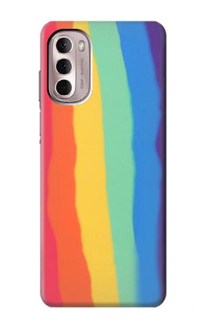 W3799 Cute Vertical Watercolor Rainbow Funda Carcasa Case y Caso Del Tirón Funda para Motorola Moto G Stylus 4G (2022)