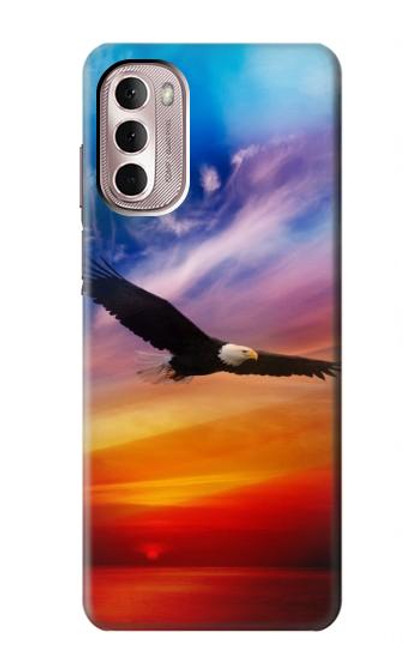 W3841 Bald Eagle Flying Colorful Sky Funda Carcasa Case y Caso Del Tirón Funda para Motorola Moto G Stylus 4G (2022)