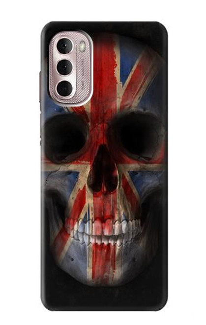W3848 United Kingdom Flag Skull Funda Carcasa Case y Caso Del Tirón Funda para Motorola Moto G Stylus 4G (2022)