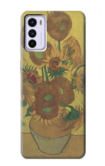 W0214 Van Gogh Vase Fifteen Sunflowers Funda Carcasa Case y Caso Del Tirón Funda para Motorola Moto G42