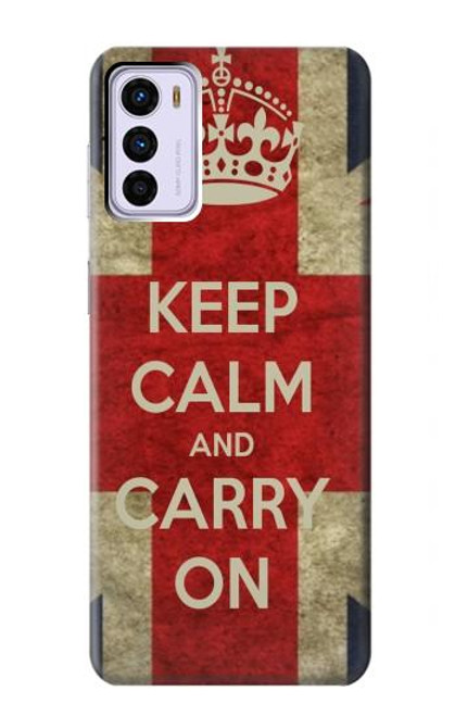 W0674 Keep Calm and Carry On Funda Carcasa Case y Caso Del Tirón Funda para Motorola Moto G42