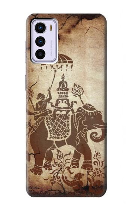 W2102 Thai Art Buddha on Elephant Funda Carcasa Case y Caso Del Tirón Funda para Motorola Moto G42