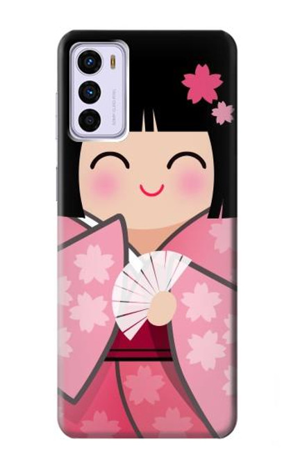 W3042 Japan Girl Hina Doll Kimono Sakura Funda Carcasa Case y Caso Del Tirón Funda para Motorola Moto G42