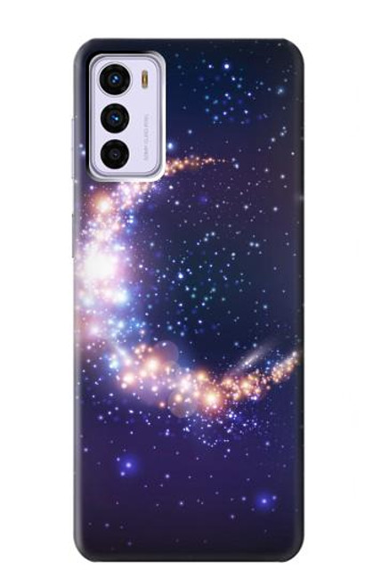 W3324 Crescent Moon Galaxy Funda Carcasa Case y Caso Del Tirón Funda para Motorola Moto G42