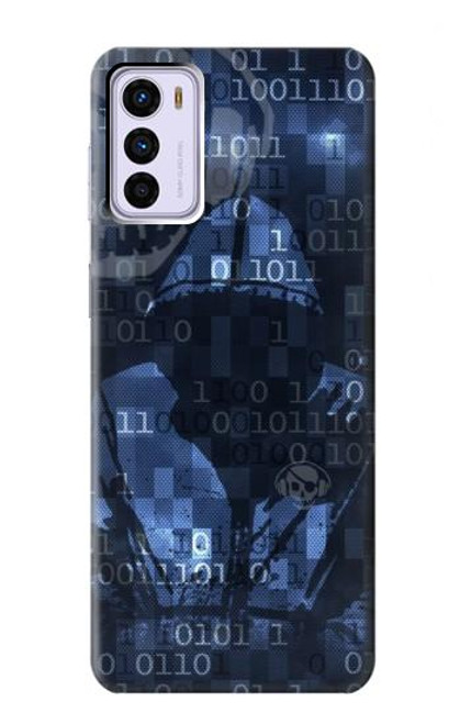 W3431 Digital Code Cyber Hacker Funda Carcasa Case y Caso Del Tirón Funda para Motorola Moto G42